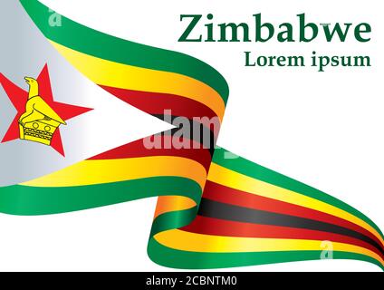 Flag of Zimbabwe, Republic of Zimbabwe. Template for award design, an official document with the flag of Zimbabwe. Stock Vector