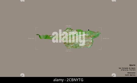 Area of Apure, state of Venezuela, isolated on a solid background in a ...