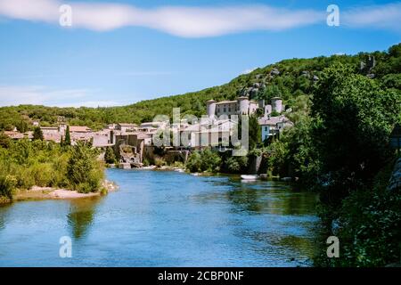 Ardeche France, view of the village of Vogue in Ardeche. France Stock Photo