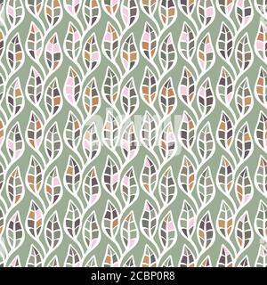 climbing leaves seamless vector pattern Stock Vector