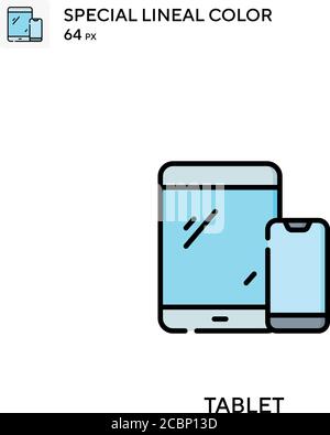 Tablet Special lineal color vector icon. Tablet icons for your business project Stock Vector