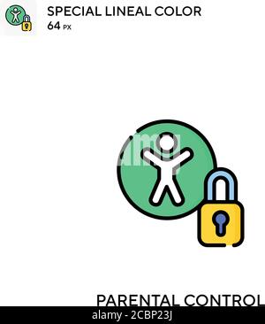 Parental control Special lineal color vector icon. Parental control icons for your business project Stock Vector