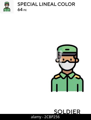 Soldier Special lineal color vector icon. Soldier icons for your business project Stock Vector