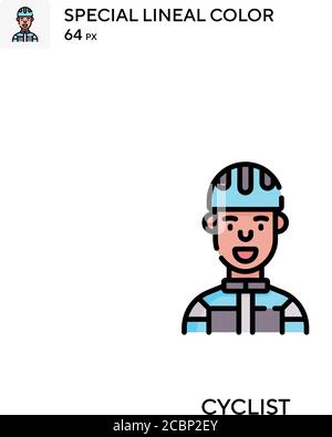 Cyclist Special lineal color vector icon. Cyclist icons for your business project Stock Vector