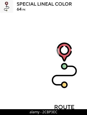 Route Special lineal color vector icon. Route icons for your business project Stock Vector