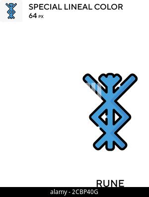 Scandinavian runes black color set outline style illustration Stock ...