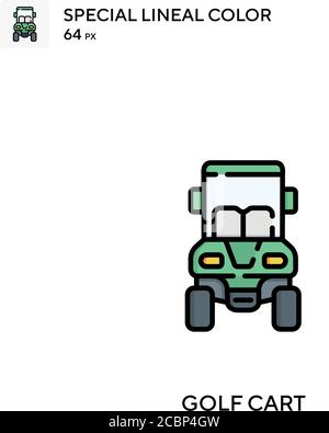 Golf cart Special lineal color vector icon. Illustration symbol design ...