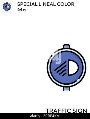 Traffic sign Special lineal color vector icon. Traffic sign icons for ...