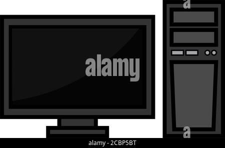 Isolated desktop computer icon Stock Vector