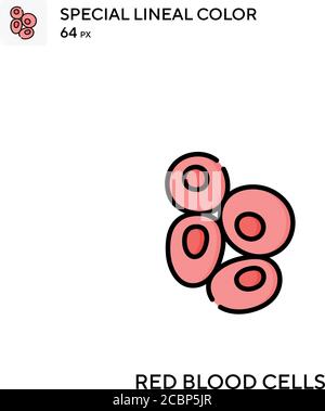 Red blood cells Special lineal color vector icon. Red blood cells icons ...