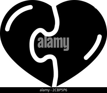 heart found soul mate glyph icon vector illustration Stock Vector