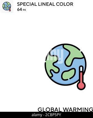 Global warming Special lineal color vector icon. Global warming icons for your business project Stock Vector