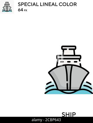 Ship Special lineal color vector icon. Ship icons for your business project Stock Vector