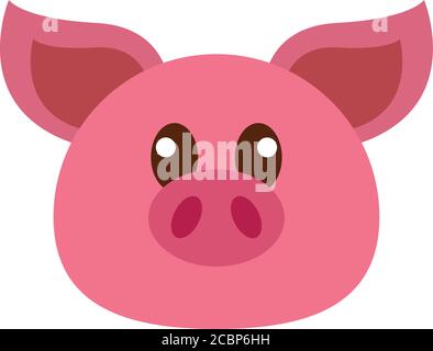 Pig head cartoon Stock Vector
