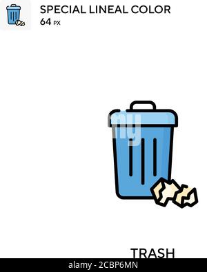 Trash Special lineal color vector icon. Trash icons for your business project Stock Vector