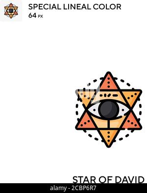 Star of david Special lineal color vector icon. Star of david icons for your business project Stock Vector