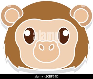 Monkey head cartoon Stock Vector