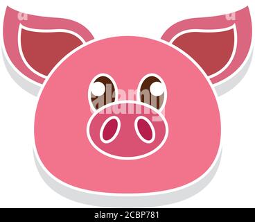 Pig head cartoon Stock Vector