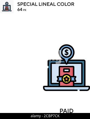 Paid Special lineal color vector icon. Paid icons for your business project Stock Vector