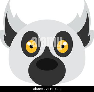 Lemur head cartoon Stock Vector