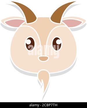 Goat head cartoon Stock Vector