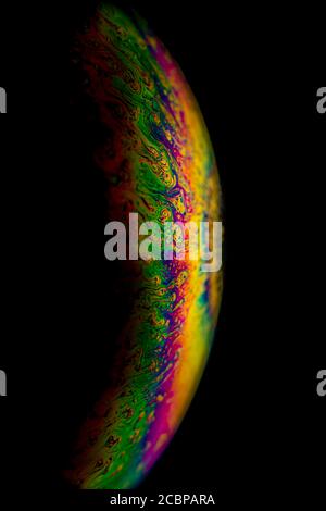 Interference Of Equal Thickness, Soap Bubble, Light Reflected In All ...