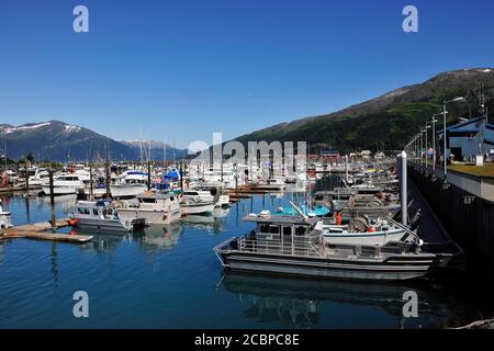 Port of Whittier, Prince William Sound, Alaska, USA Stock Photo