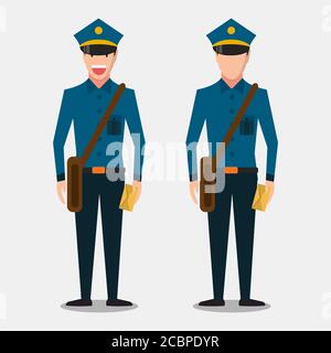 postman isolated vector illustration in flat style Stock Vector