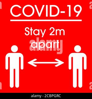 COVID-19 Keep Apart Signage to encourage people to maintain physical or social distance Stock Vector