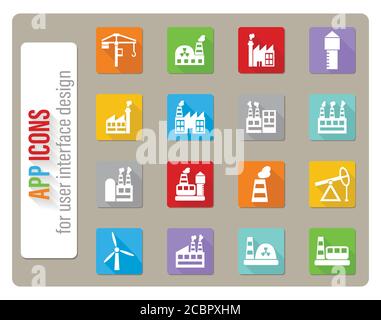 industrial building icon set Stock Vector Image & Art - Alamy