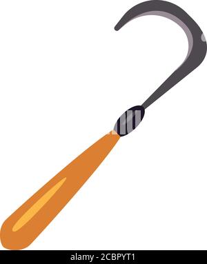 Farming sickle icon. Cartoon of farming sickle vector icon for web design isolated on white background Stock Vector