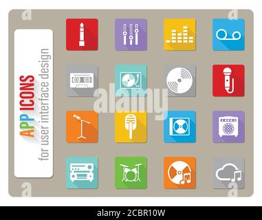 Music simply icons Stock Vector