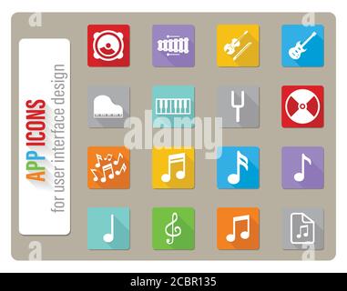 Music simply icons Stock Vector