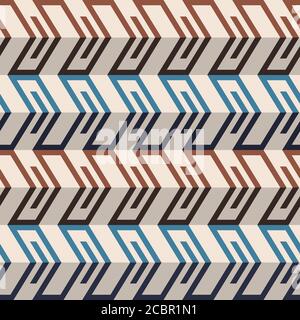 Fashion zigzag pattern in brown retro colors. Seamless chevron pattern. Vector background Stock Vector