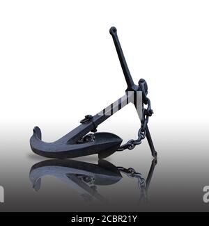 Big old caramel anchor on a white background Stock Photo