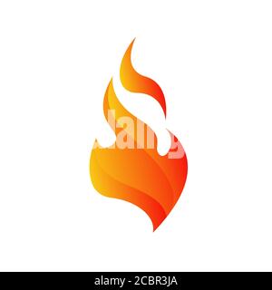 hot fire flames logo vector icons illustrations in white background Stock Vector
