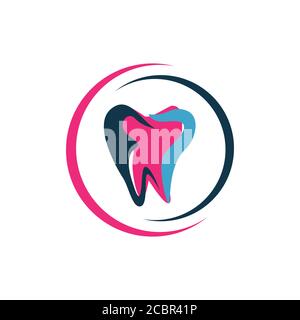 modern style with vibrant color dental care logo vector illustration Stock Vector