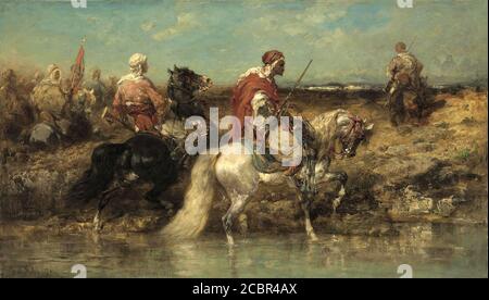 Schreyer Adolf - Arab Horsemen 6 - German School - 19th and Early 20th Century Stock Photo