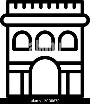 Sightseeing city arch icon, outline style Stock Vector