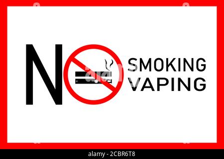Vector illustration "No smoking, no vaping". Restriction, prohibition sign. Stock Vector