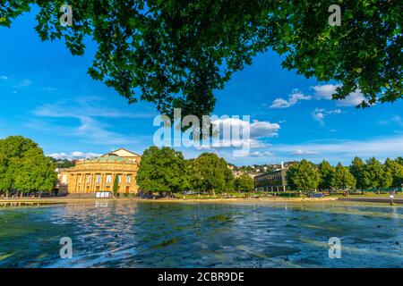 Staatstheater Stuttgart theatre in Oberer Schlossgarten or Upper Castle Garden, Stuttgart, Federal State Baden-Württemberg, South Germany, Europe Stock Photo