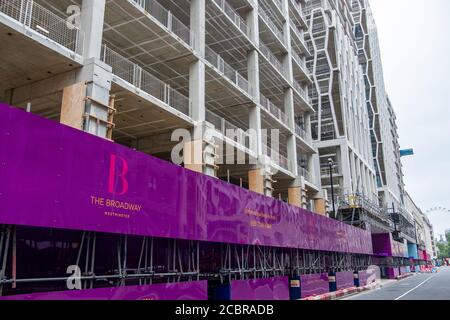 London- August, 2020: The Broadway development on Victoria Street in Westminster. Currently under construction. Stock Photo