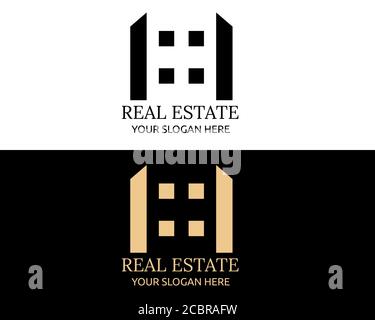 Illustration vector design of real estate logo template Stock Vector