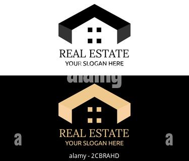 Illustration vector design of real estate logo template Stock Vector
