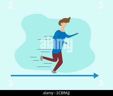 Illustration vector design of man is running to success Stock Vector