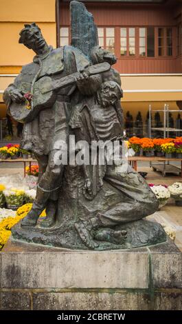 Sculpture of Petrica Kerempuh, literary figure, placed on a little square next to Dolac, Zagreb, Croatia Stock Photo