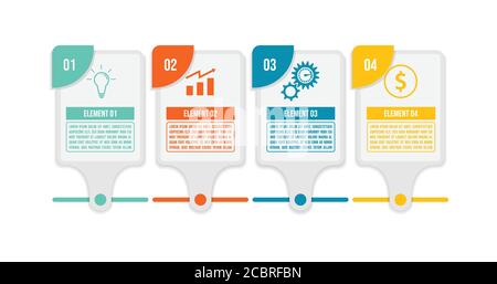 Infographic design template creative concept with 4 steps. 4 steps timeline infographic template with vector image Stock Vector
