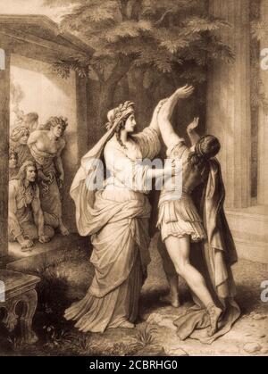 Iphigenia, scene from Iphigenia in Tauris, Johann Wolfgang von Goethe, after Wilhelm von Kaulbach Stock Photo