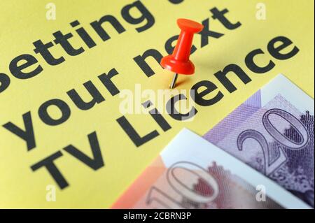TV LICENCE INFORMATION LEAFLET WITH MONEY RE TELEVISION PENSIONERS FREE BBC WATCHING ETC UK