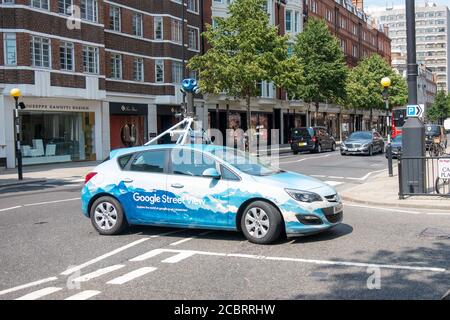 LONDON-  A Google Street View car in a action mapping the streets of London Stock Photo